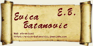Evica Batanović vizit kartica